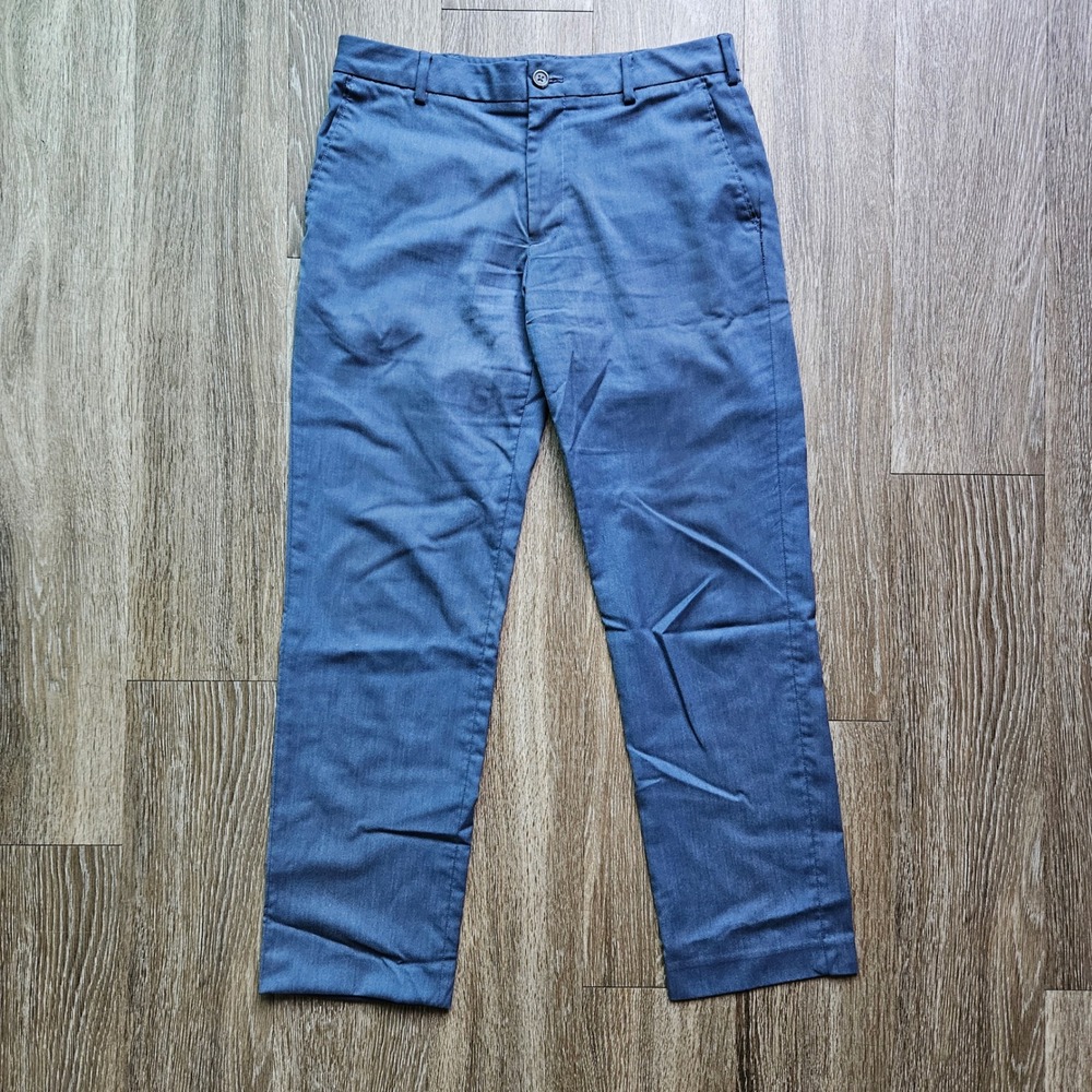 Van Heusen Mens Straight Fit Blue Dress Pants Chinos 30x30 Business Casual Work